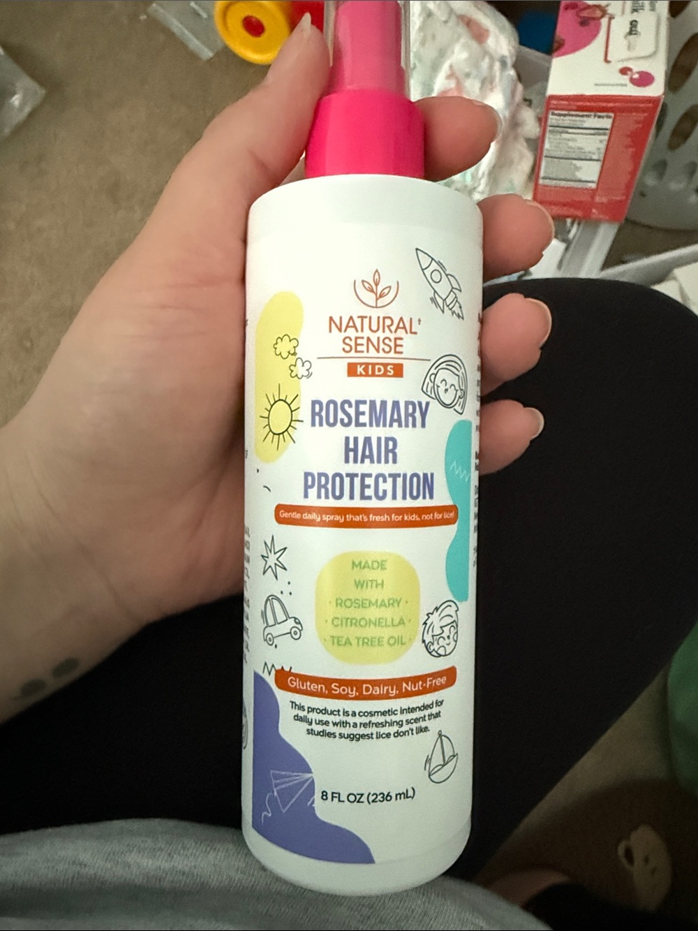 Kids Rosemary Hair Protection Spray - Pink & White